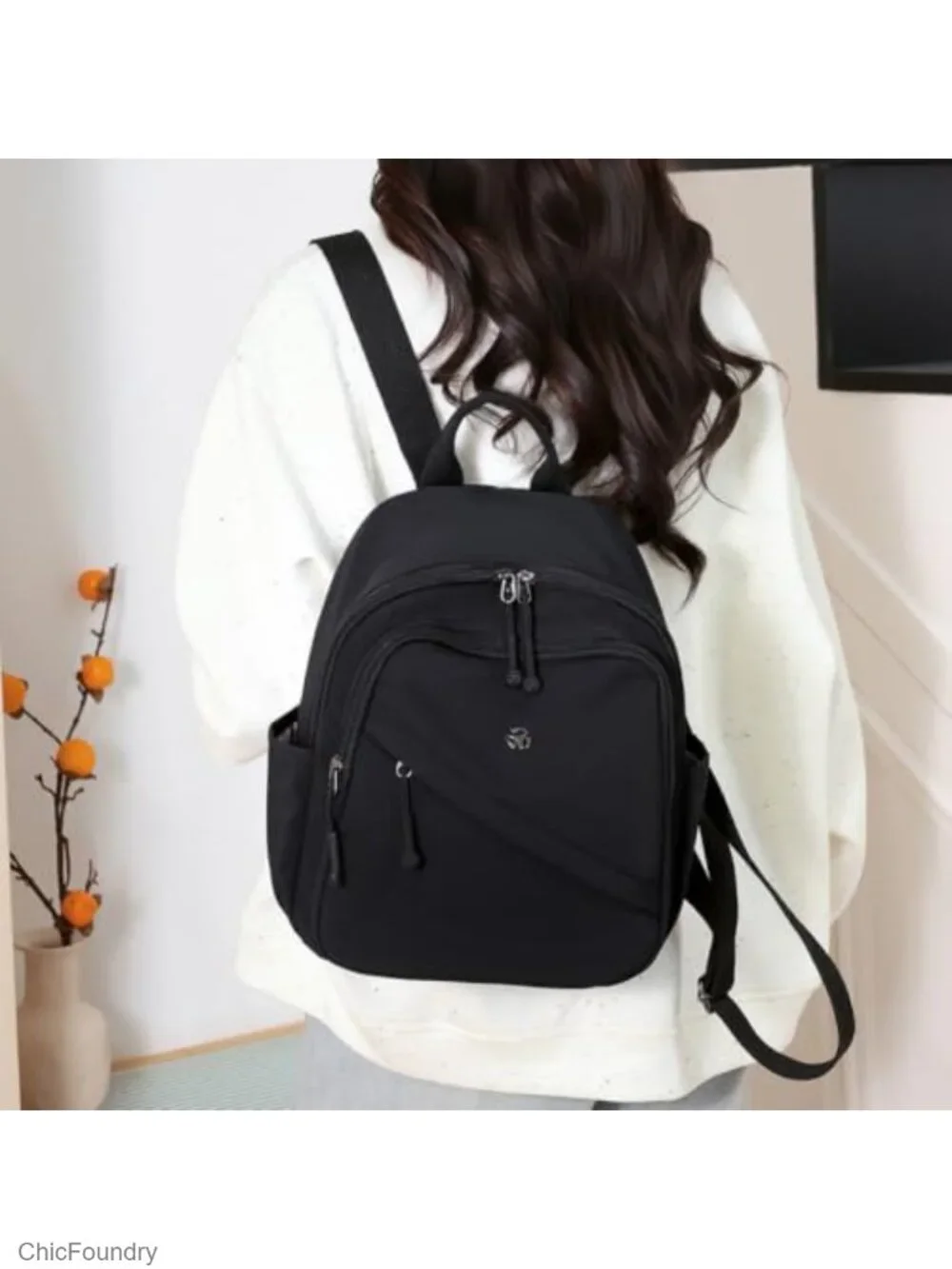 Nylon Mini Backpack Purse for Women - Small Daypack with Multiple Pockets